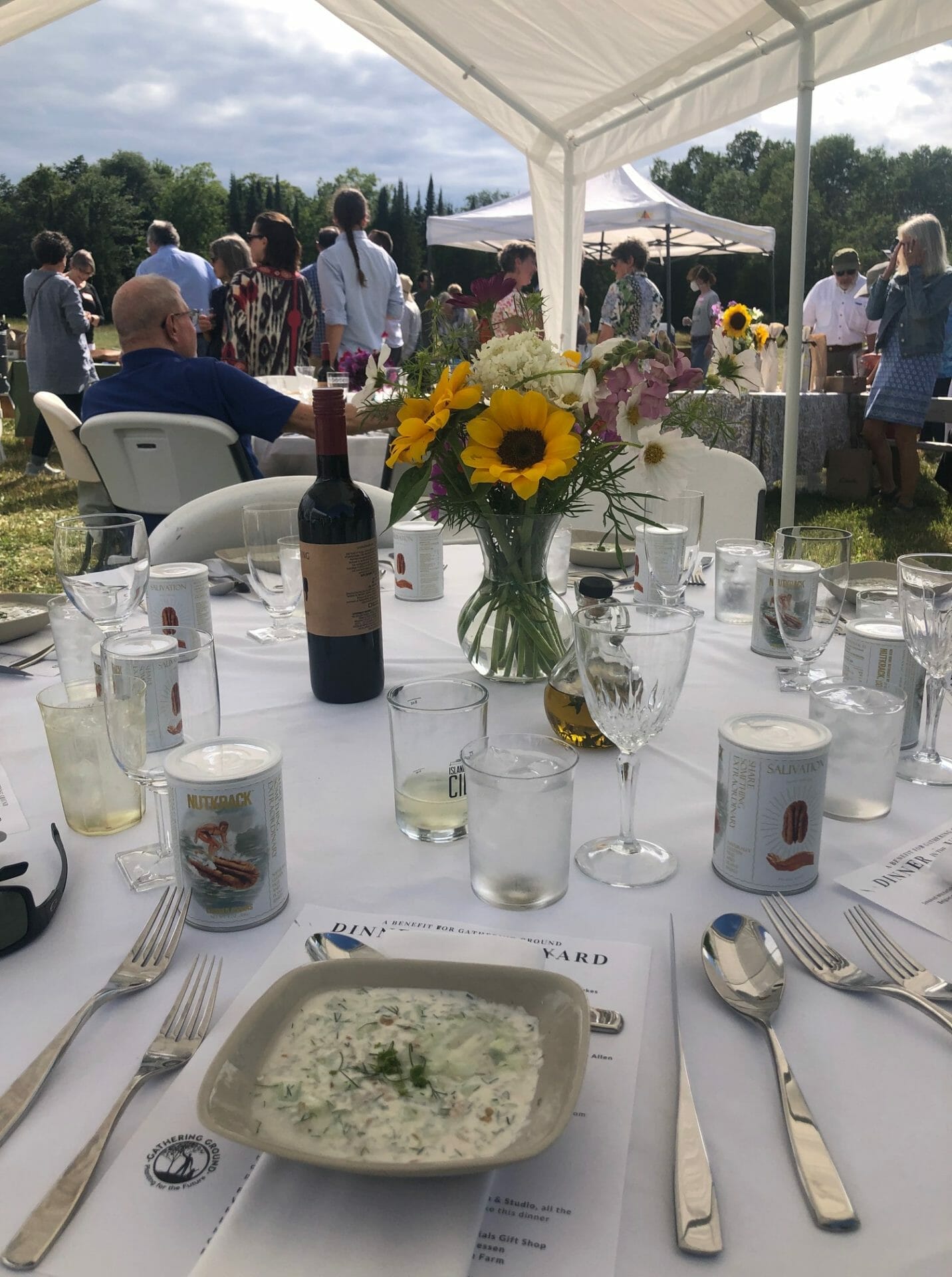 Bulgarian Cold Cucumber Soup at Dinner in the Vineyard.