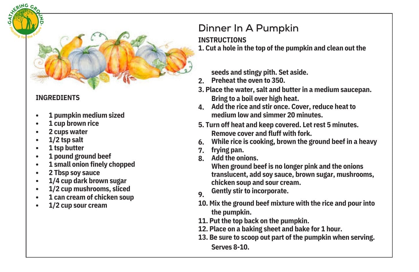 Dinner in a Pumpkin